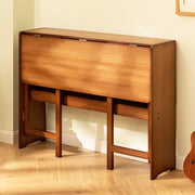 Bamboo Folding Desk,Space-Saving Computer Desk for Small Spaces, Foldable Study Table for Bedroom, Home Office, Dorm, Apartment (Brown) - Fluent Trends