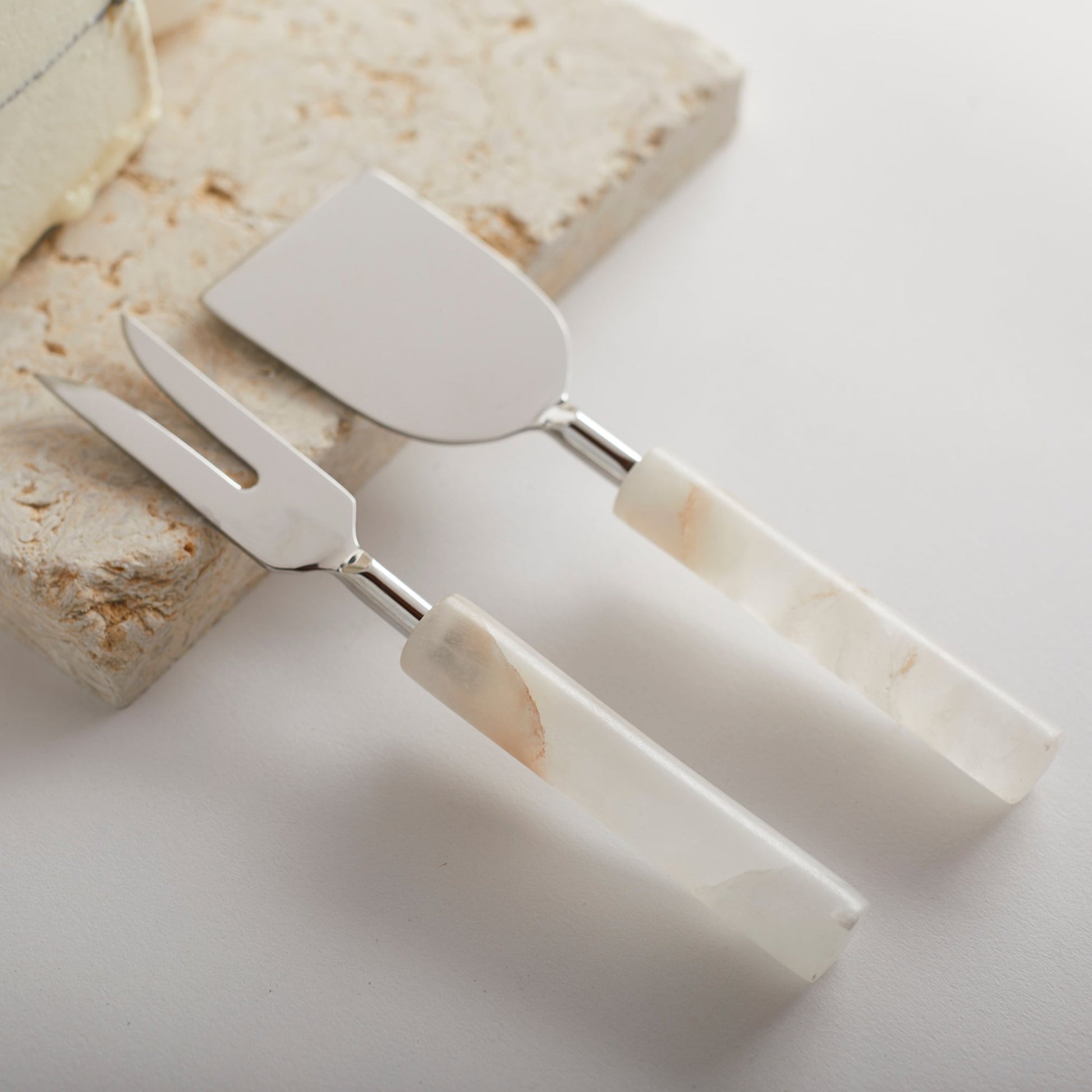 Santo Alabaster Cheese Tools - Set of 2 Powered by People