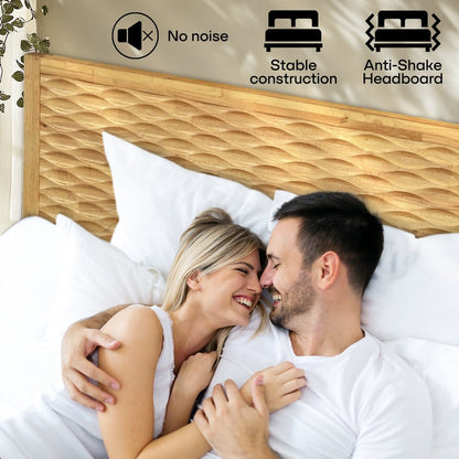 Acacia Elara Platform Bed Frame with Headboard
