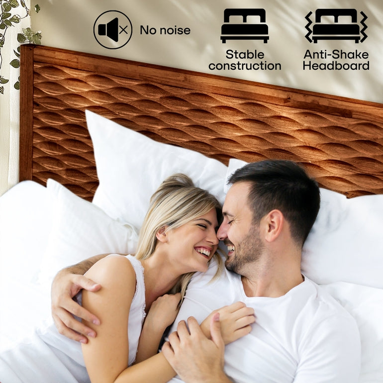 Acacia Elara Platform Bed Frame with Headboard