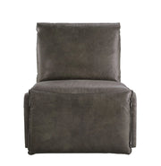 Metier Gray Top Grain Leather & Aluminum Power Motion Recliner - Fluent Trends