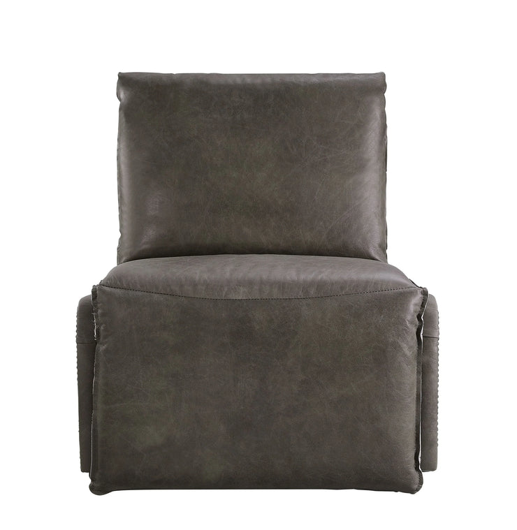 Metier Gray Top Grain Leather & Aluminum Power Motion Recliner - Fluent Trends