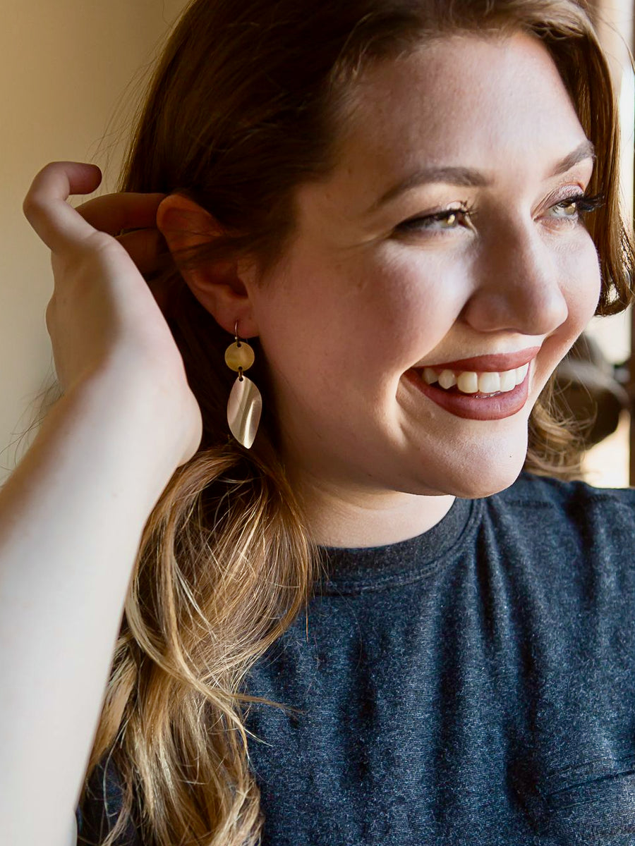 Mixed Metal Twist Earrings
