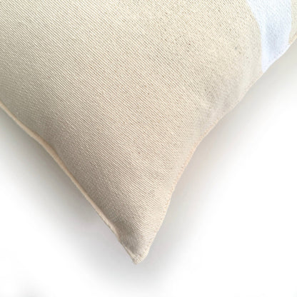 Woven Block Pillow Case - Natural with Natural Powered by People
