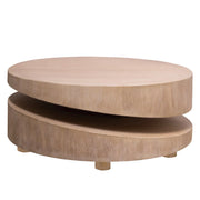 Modern Round Wood Coffee Table - 31.3" Natural Finish Accent Table - Fluent Trends