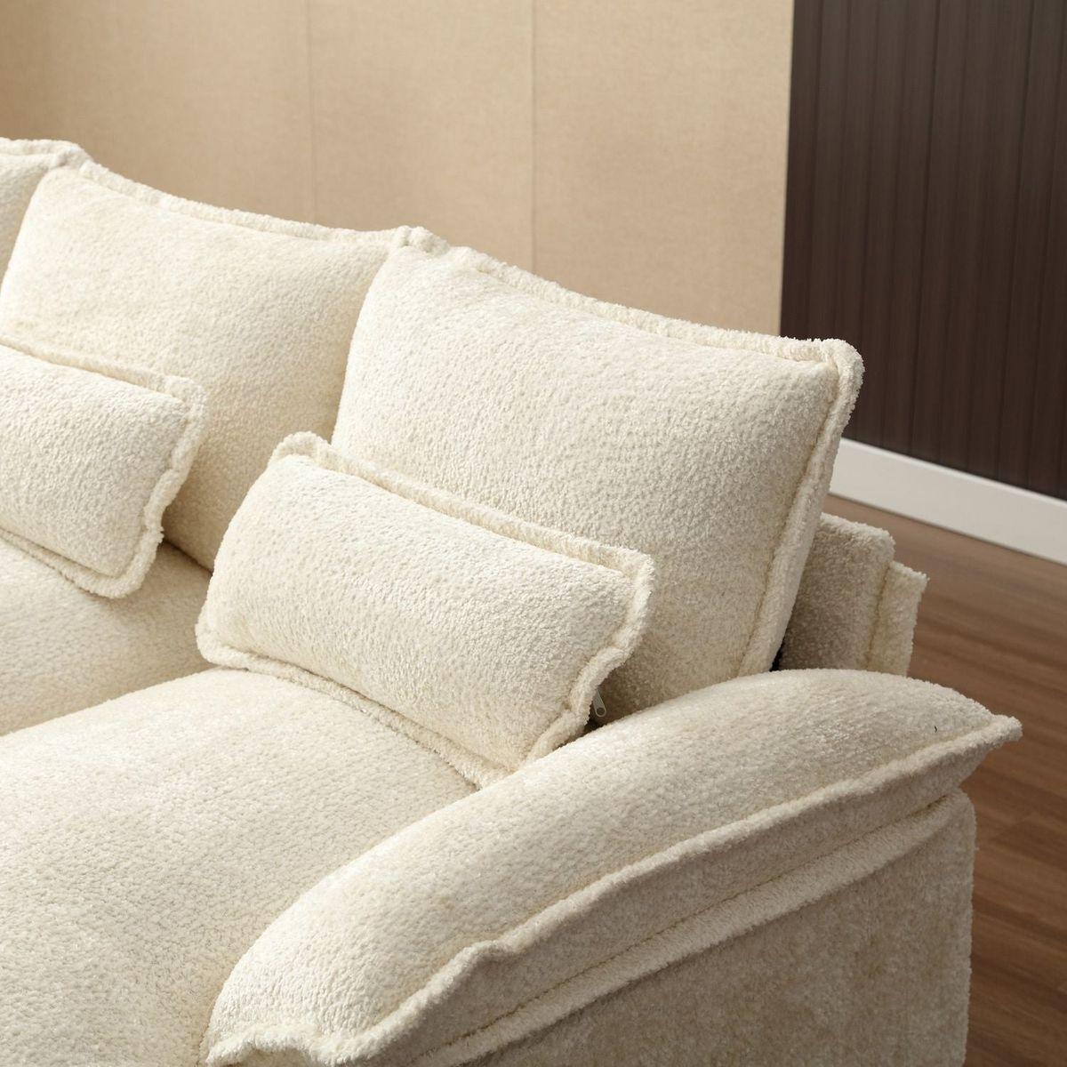 Modern Large chenille Fabric U-Shape Sectional Sofa Streamdale Furniture
