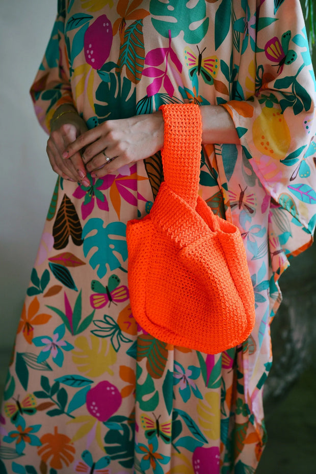 Mackenzie Knit Clutch in Orange - Fluent Trends