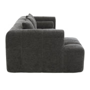Modern Grey Modular Sectional Sofa with Deep Seating and Side Pockets in Chenille Fabric - Fluent Trends