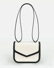 Maya crossbody bag in vegetable calfskin leather and canvas - Fluent Trends 