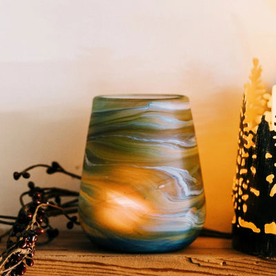 Desert Sands Phoenician Glass Votive | Candle Holder | Brown Striped - Fluent Trends