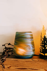 Desert Sands Phoenician Glass Votive | Candle Holder | Brown Striped - Fluent Trends