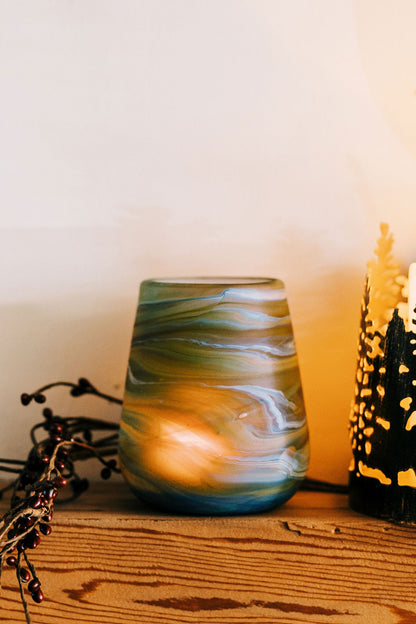 Desert Sands Phoenician Glass Votive | Candle Holder | Brown Striped