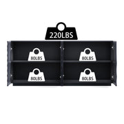 Navy Blue Buffet Cabinet - Modern Sideboard with 3D Water Ripple Texture, Soft Close Doors, 59" Wide Storage for Dining Room, Living Area, Entryway - Fluent Trends