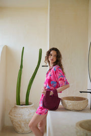 Mackenzie Knit Clutch in Maroon - Fluent Trends