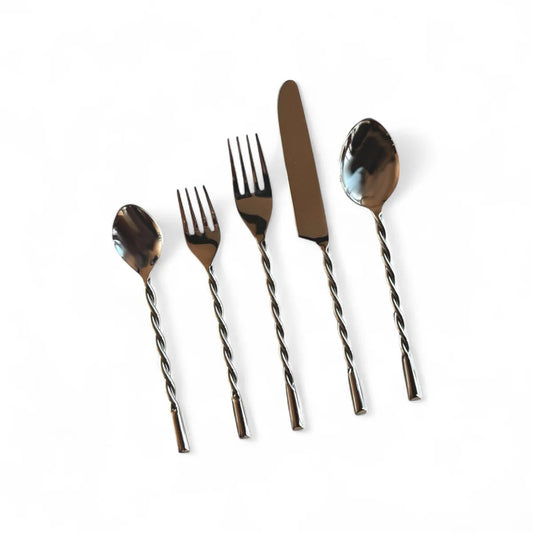 Ava Silver Flatware 20-Piece Set - Fluent Trends Flatware Set