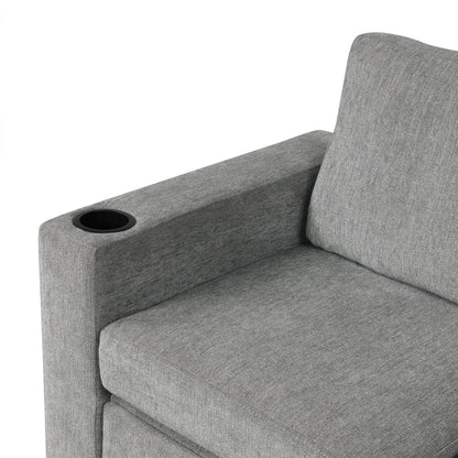 109.1' Sectional Sofa Convertible Pull-out Sofa Bed with Storage Ottoman Streamdale Furniture