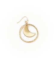 Diya Crescent Moon Gold Hoop Dangle Earrings - Fluent Trends