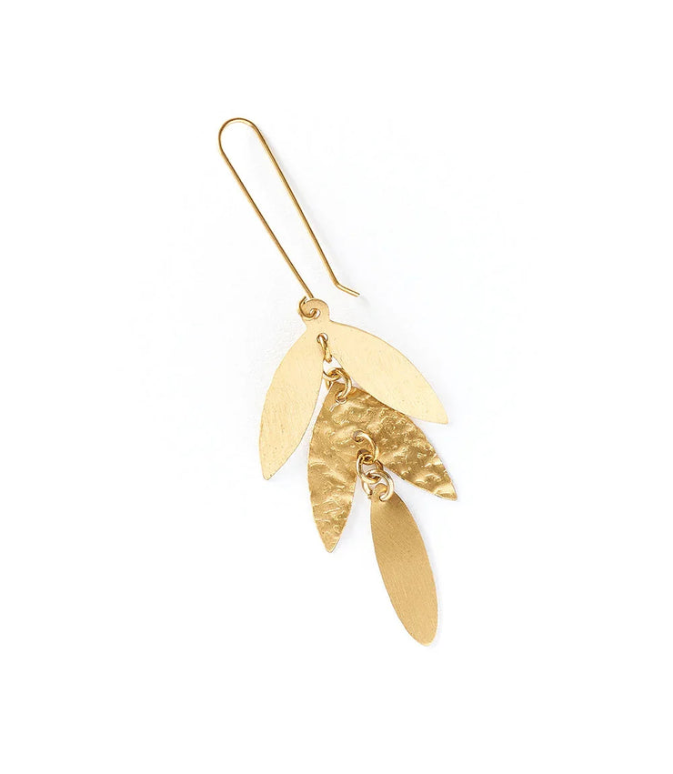 Chameli Leaf Gold Chandelier Dangle Earrings - Fluent Trends