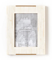 Mukhendu 5x7 Picture Frame - Carved Bone, Brass Accent - Fluent Trends