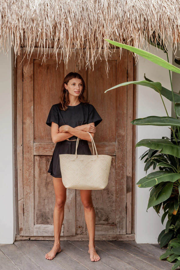 Avery Handwoven Borneo Rattan Day Tote Bag - Bali Crafted, Versatile, & Durable for Everyday Style - Fluent Trends