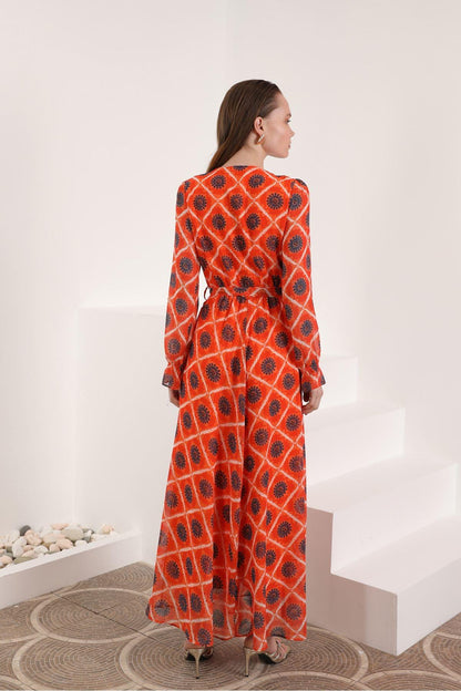 Sun Print Chiffon Dress Soléa