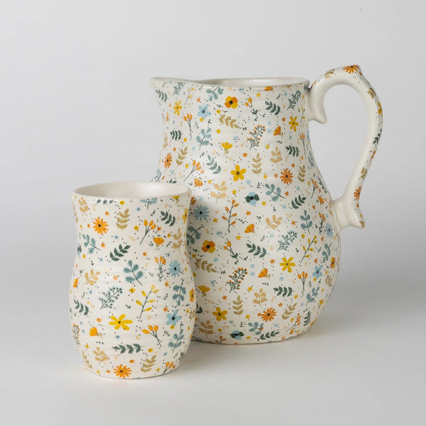 Tula Handcrafted Floral Ceramic Pitcher - Fluent Trends