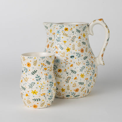 Tula Handcrafted Floral Ceramic Pitcher