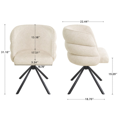 270° Swivel Home Office Desk Chairs Set of 2 Beige Streamdale Furniture