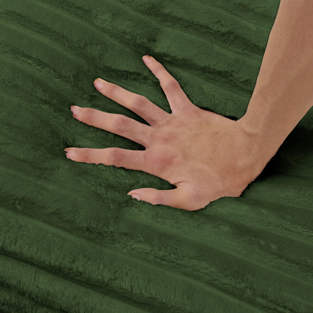 Green Corduroy Chaise Lounge Sofa Bed - Modern Foam Cloud Couch for Living Room - Fluent Trends