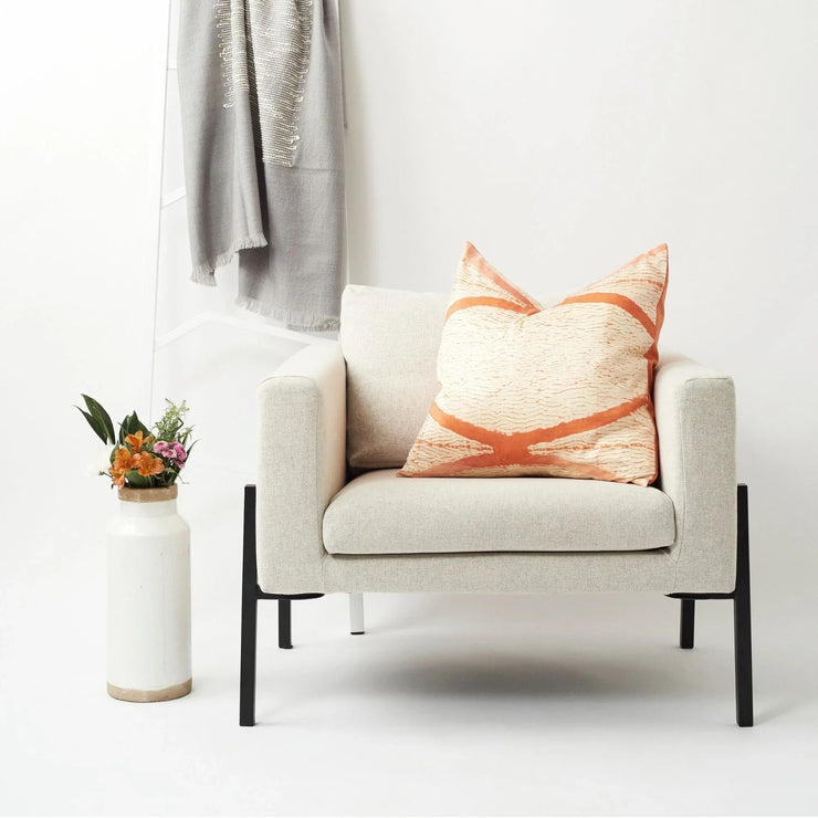 Arc Coral Hand Crafted Shibori Print Mulberry Silk Pillow - Fluent Trends