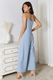 Basic Bae Full Size Spaghetti Strap V-Neck Jumpsuit - Fluent Trends