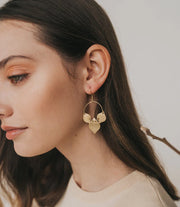Chameli Leaf Gold Drop Earrings - Fluent Trends