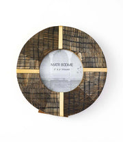 Kerala 3x3 Picture Frame - Carved Horn, Brass Inlay - Fluent Trends