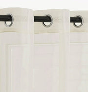 Beige Sheer Window Grommet Curtain Set - Fluent Trends
