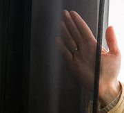 Black Sheer Window Grommet Curtain Set - Fluent Trends