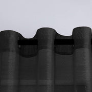 Black Sheer Window Grommet Curtain Set - Fluent Trends