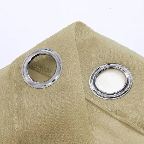 Gold Sheer Window Grommet Curtain Set - Fluent Trends