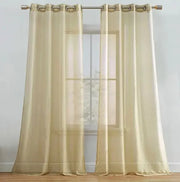 Gold Sheer Window Grommet Curtain Set - Fluent Trends