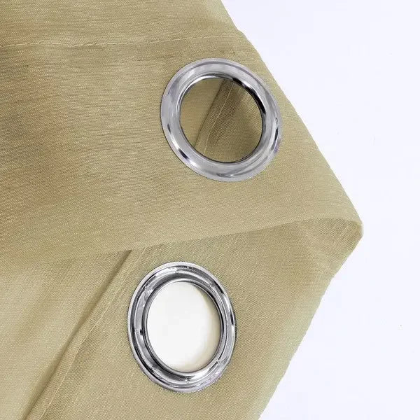 Gold Sheer Window Grommet Curtain Set - Fluent Trends