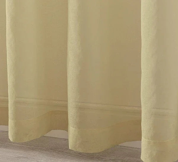 Gold Sheer Window Grommet Curtain Set - Fluent Trends
