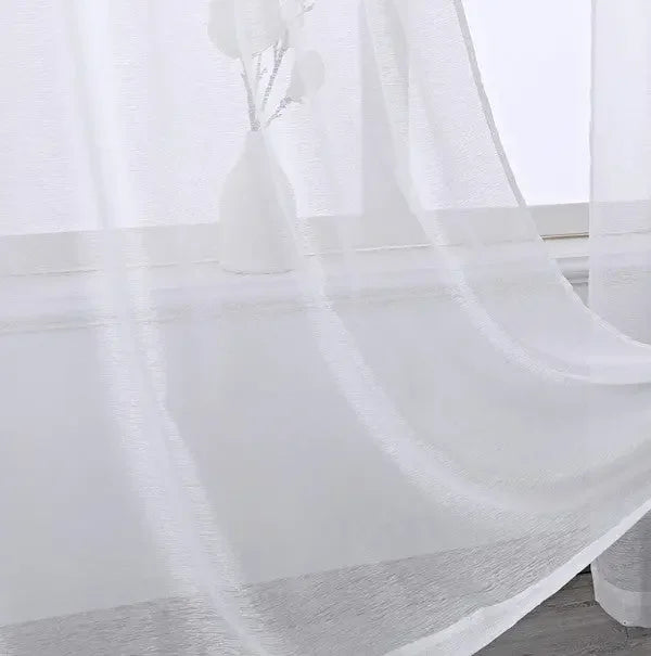 White Sheer Window Grommet Curtain Set - Fluent Trends