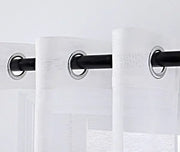 White Sheer Window Grommet Curtain Set - Fluent Trends