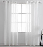 White Sheer Window Grommet Curtain Set - Fluent Trends