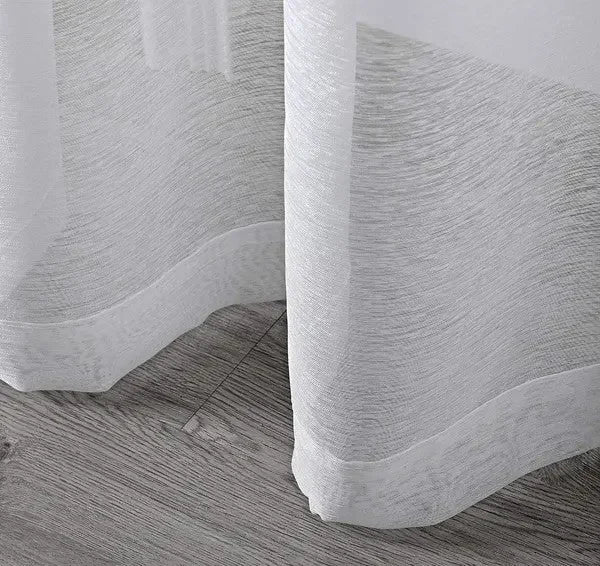 White Sheer Window Grommet Curtain Set - Fluent Trends