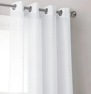 White Sheer Window Grommet Curtain Set - Fluent Trends