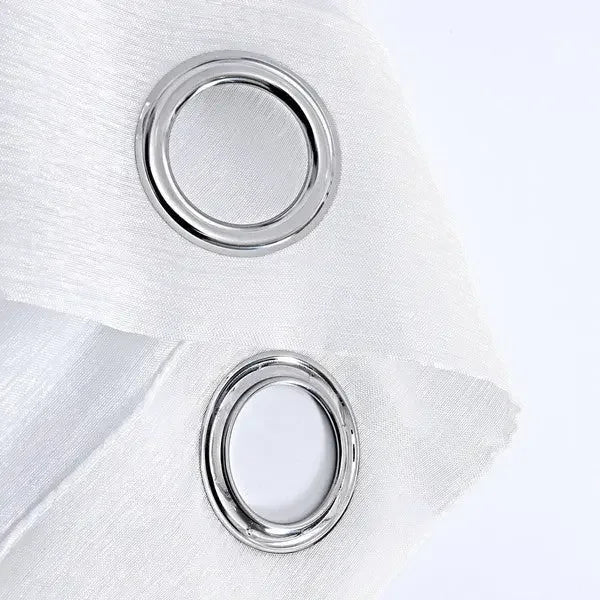 White Sheer Window Grommet Curtain Set - Fluent Trends