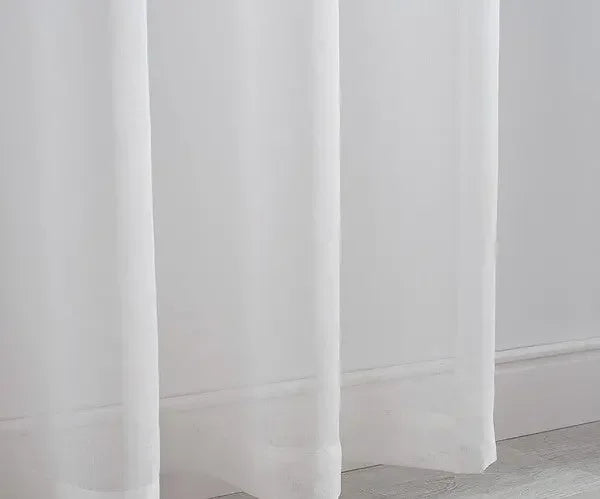 White Sheer Window Grommet Curtain Set - Fluent Trends