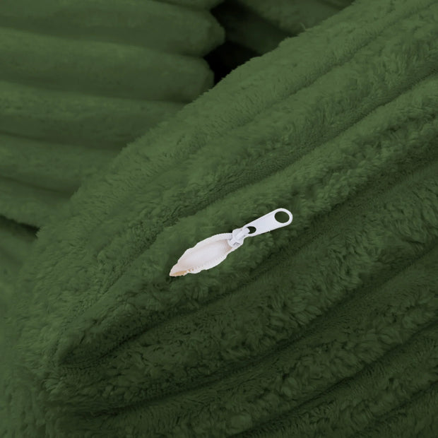 Green Corduroy Chaise Lounge Sofa Bed - Modern Foam Cloud Couch for Living Room - Fluent Trends