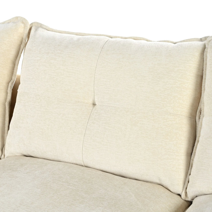 Fluent Trends U-Shaped Chenille Sectional Sofa - Beige 6-Seater with Adjustable Armrests - Fluent Trends