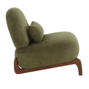 Modern Green Velvet Armless Accent Chair with Solid Wood Legs - Fluent Trends